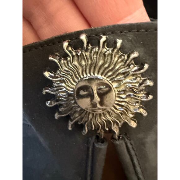 Think! Black leather Kirk sole sandal womens 10.5 - Picture 6 of 9